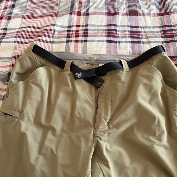 Mountain Hardwear Tan Pants with Black Belt - Picture 1 of 6
